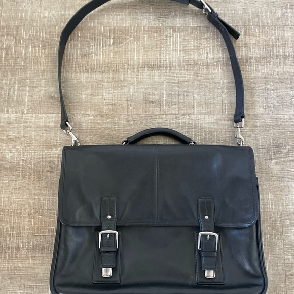 Vintage Coach Portfolio Thompson Briefcase Attache Black Leather Style F06455 | - Picture 3 of 15